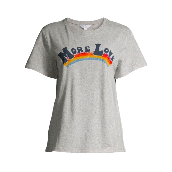 Time and Tru NWT Short Sleeve "More Love" Graphic Tee 570 - Picture 1 of 6